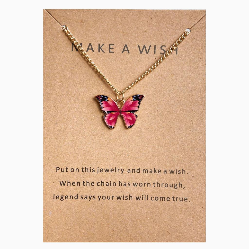 European and American Hot-selling Bohemian Alloy Butterfly Pendant Necklace Pendant Set Collarbone Chain Jewelry Card Pack