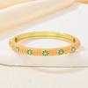 Small Petal Chinese Flower Bangle Enamel Floral Women's Hand Bracelet  Jewelry Gifts