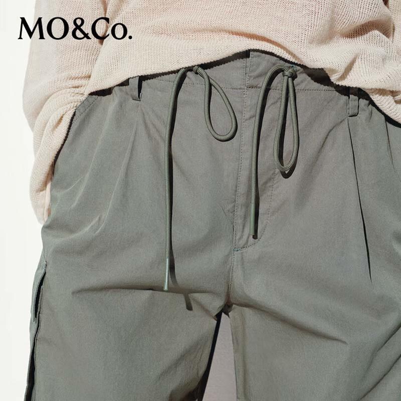 MO&Co. Women's High-Waisted Cargo Parachute Pants