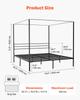 VEVOR King Size Canopy Bed Frame, Metal Canopy Bed with Four Posters Design, Heavy Duty Steel Slats Support, Underbed Storage Space