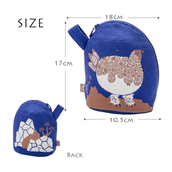 Kusubashi Mon Ori MiW Gusseted Pouch - Ptarmigan Pair Calling Spring [A-69968-90-B] Blue