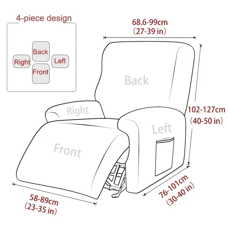 1 3 Seat Recliner Sofa Cover for Living Room Elastic Reclining Chair Cover Protection Non-slip Relax Armchair Couch Slipcovers