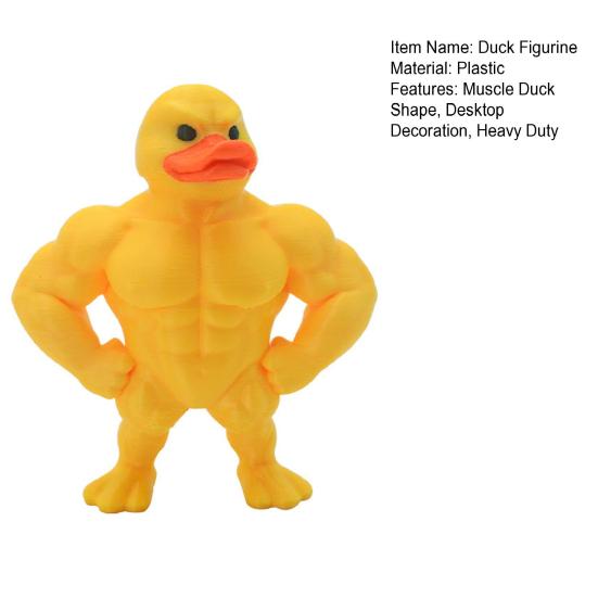 Muscle Duck Figurine Cartoon Duck Statue Animal Sculpture Home Office