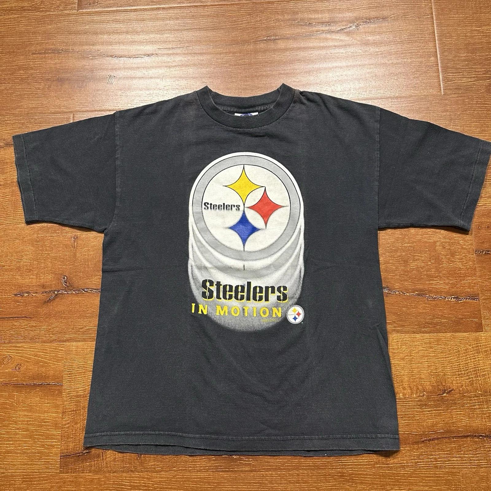 Vintage College Concepts Pittsburgh Steelers T Shirt Youth L Black 90s Football L