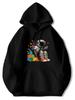 Black Astronaut Hooded Sweatshirt - Soft Warm Pullover Hoodie with Colorful Space Print Cozy All-Season Casual Wear Space-Themed P