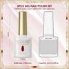 ROSALIND 6 Stück Gel-Nagellack-Set 6 ml Mini einfarbiges Gel Base und Top Poliermittel UV-Lampe Nailart Nagelzubehör.