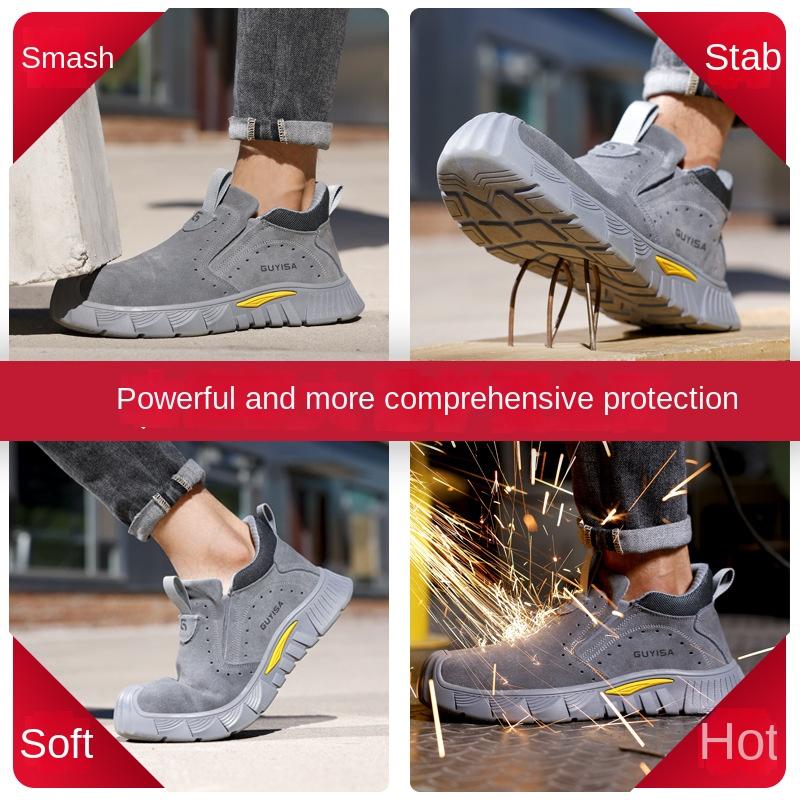 Yeni İş Güvenliği Ayakkabıları Erkek Ateşe Dayanıklı Çiçek Kaynakçı Ayakkabıları Kaymaz, Ezilmez, Delinmeye Karşı Çelik Burunlu Kauçuk Taban Aşınmaya Dayanıklı Ayakkabılar