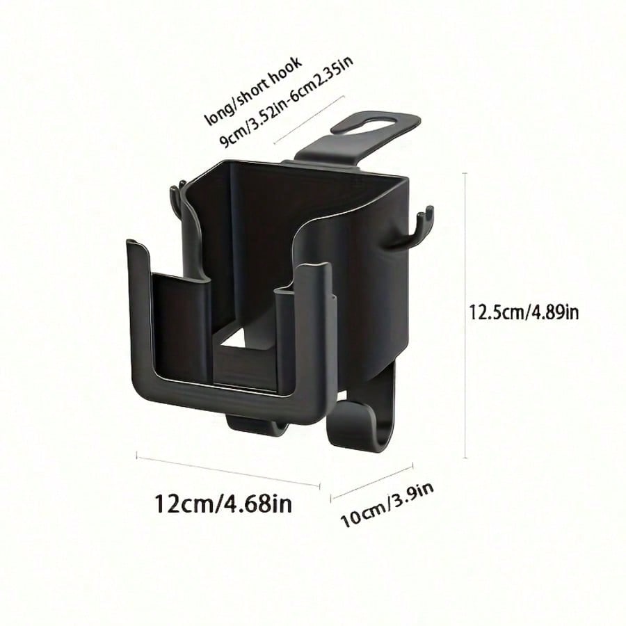 1pcs Multi-Functional Car Seat Back Storage Rack With Cup Holder Phone Holder & Hook - Fits Most Models For Water Bottles Milk Tea Bags