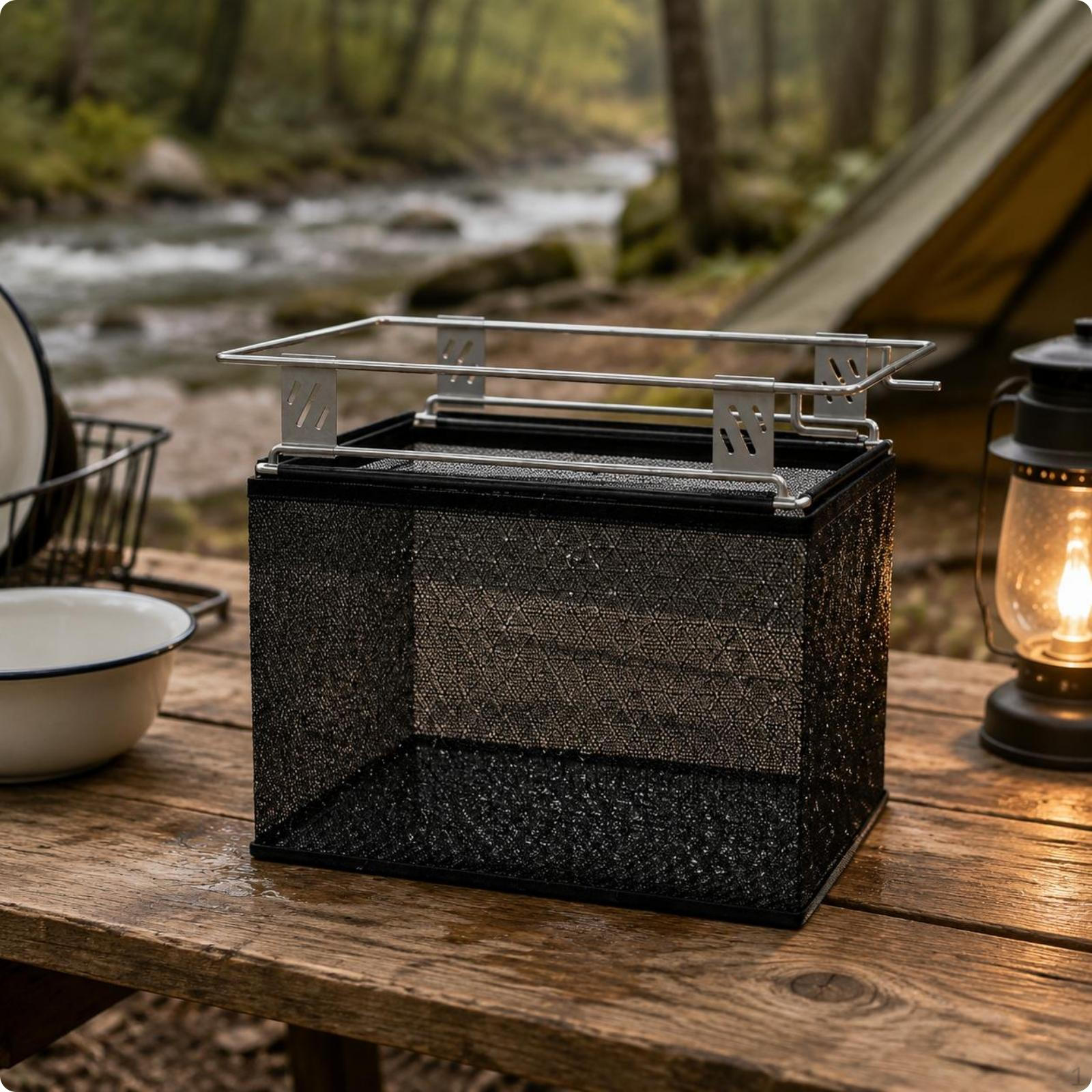 Table Basket Insert Foldable Camping Mesh Pull out Design Pouch