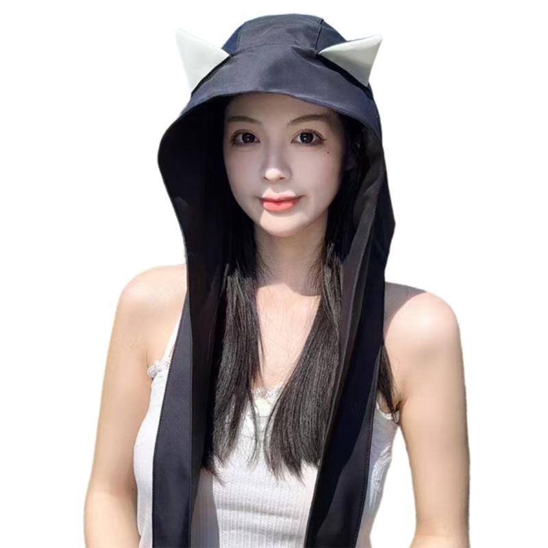 

Breathable Soft Sun Protective Hat with Devil Ear Design For Beach Vacation Popular Bag Hat for Various Occasion
