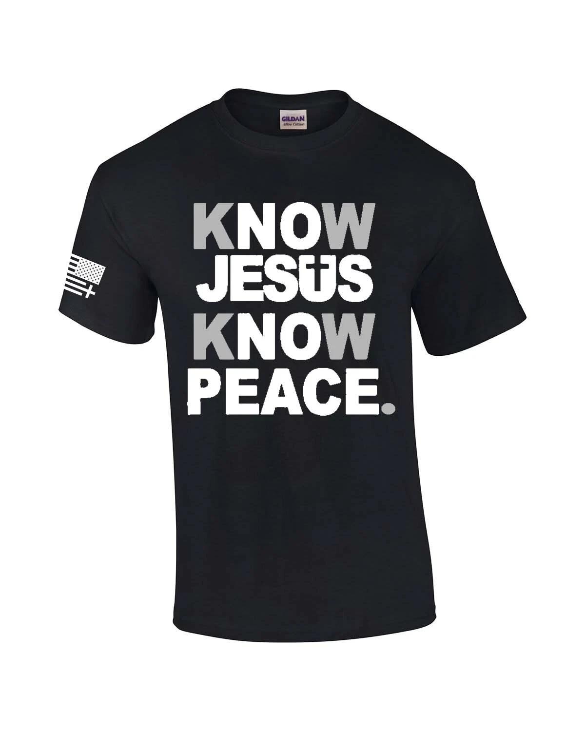 Trenz Shirt Company Mens Christian Know Jesus Know Peace Short Sleeve T-Shirt 2XL