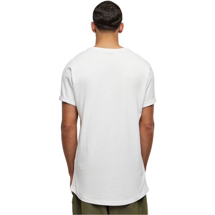 T-Shirt Long Shaped Turnup - Urban Classics - Homme - 100% coton - Couleur: Blanc - Taille: Adulte