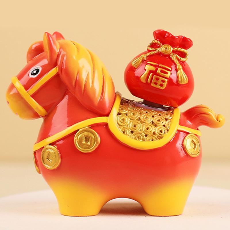 Zodiac Horse Ornaments Handcrafted Year Of The Horse Resin Cartoon Horse Statue Diy Craft