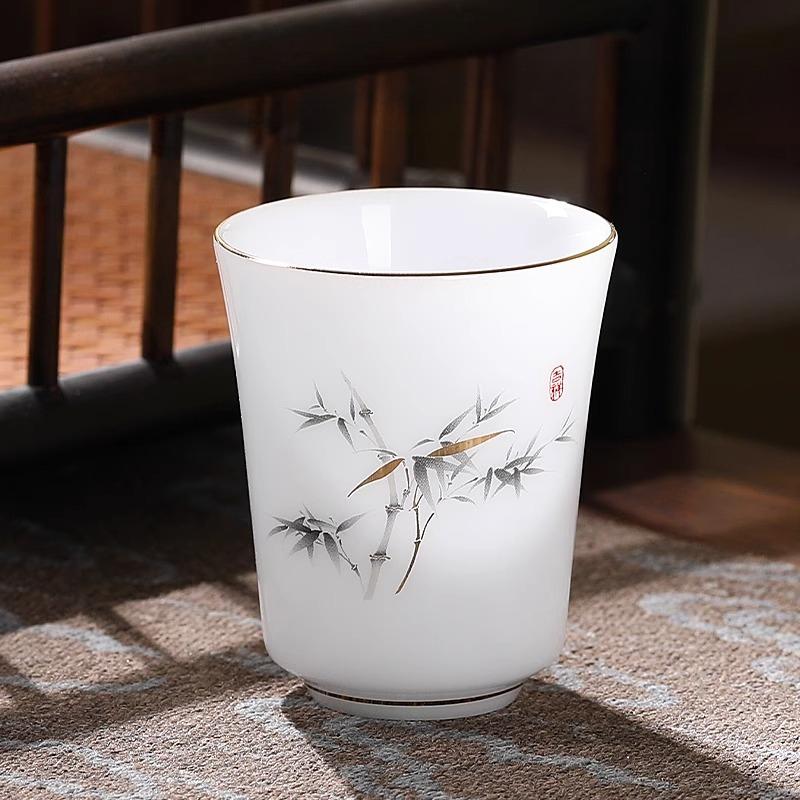 Porcelain Master Cup Ceramic Household Tea Tasting Single Cup Personal Special Kung Fu Tea Set High-end Light Luxury Tea Cup
