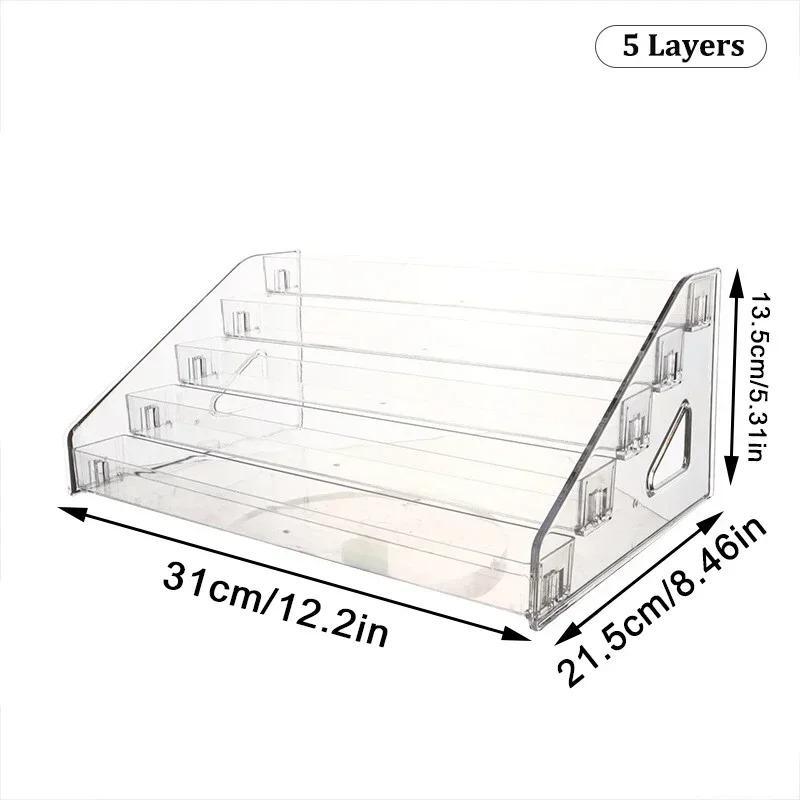 3-7 Tiers Clear Display Stand Nail Polish Cosmetic Showcase Eyeshadow Makeup Holder Lipstick Perfume Shelf Display Storage Rack