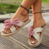 Ladies Fashion Casual Floral Flat Sandals Beaded Comfortable Slip on Slippers