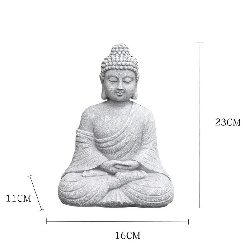 

9-дюймовая винтажная статуэтка Будды для сада, для помещений и улицы, буддийская фигурка Дзен, украшение для дома, офиса, магазина