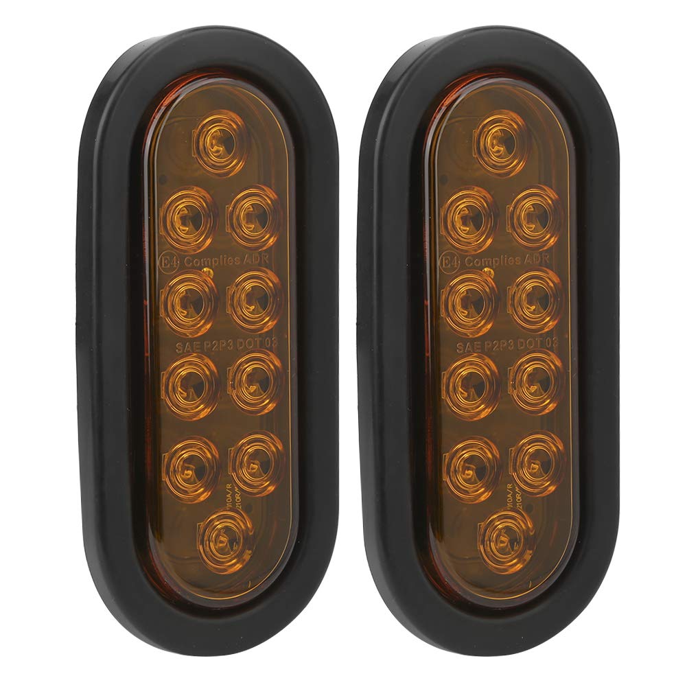 Oval White LED Trailer Tail Light, 2 Pieces 10 LED Side Marker Lights Mounted
