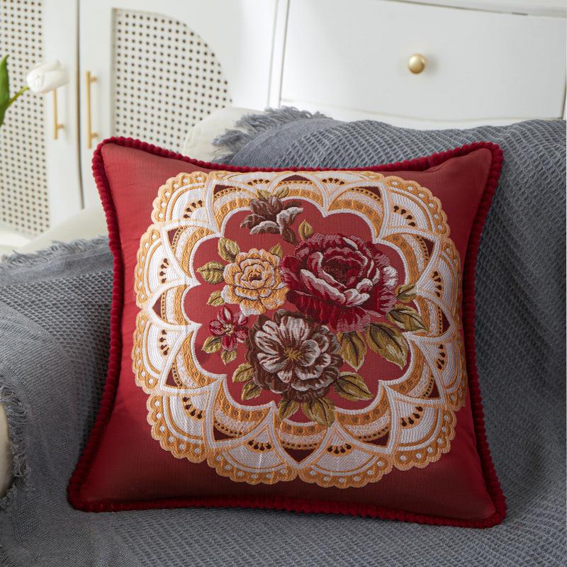 

Craftsmanship High-precision Bed Backrest Square Pillow Square Cushion Leather Business Style Pillow Sofa 48x48cm pillow cover