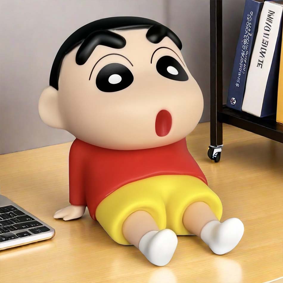 

Anime Crayon Shin Chan Phone Holder Figures Kawaii Desktop Ornaments Cartoon Watching TV Phone Support Cute Doll Decorations