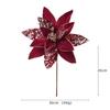 New 30CM Artificial Poinsettia Flower Glitter Sequins Christmas Glitter Flower Sparkling Sequins Flower Christmas Tree Accessory