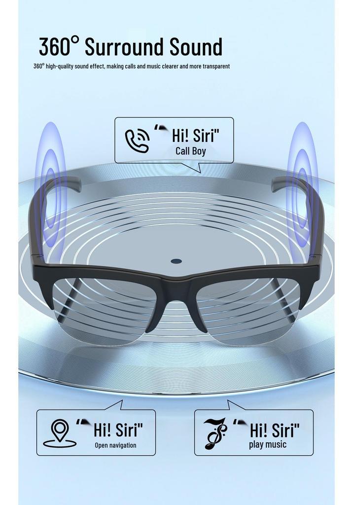 F02 Smart Bluetooth Audio Sunglasses: Ultra-light, Fashionable Sun & Eye Protection for Music, Sports, Cycling & Navigation