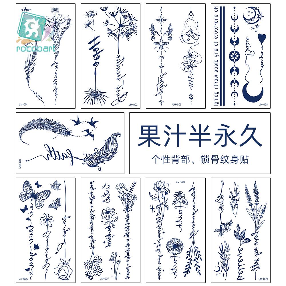 Sexy Women Temporary Tatoo Designs Waterproof Temporary Long Lasting 2 Weeks Tattoos Semi Permanent Effect