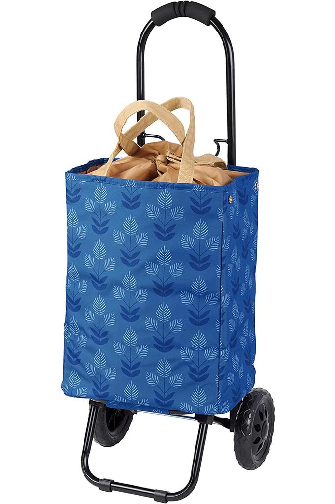 Cold and Heat Retention A Lightweight and Durable Shopping Cart with a Steel Frame 30 X X Height Cm Blue Can Also Be Used As a Tote Bag Scandinavian