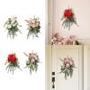 Artificial Floral Swag Chrysanthemum Eucalyptus Wreath Front Door for Wall Window Yard