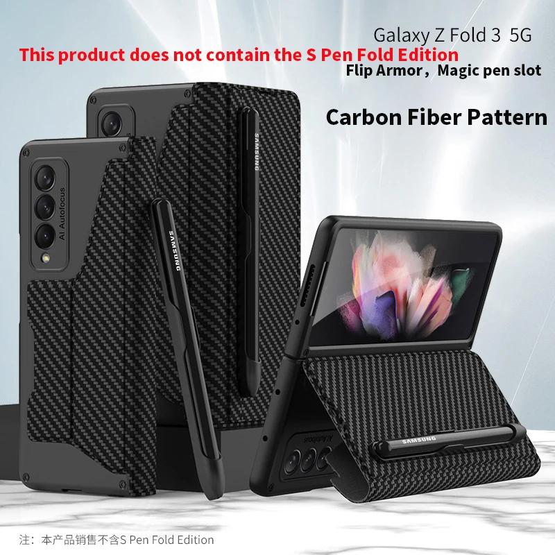 Card Slot Flip Wallet Leather Fold5 Fold6 Fold7 Case For Samsung Galaxy Z Fold 7 6 5 4 3 With Removable S Pen Slot Holder Cover