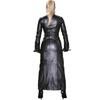 Stylish Genuine Long Dress Coat Elegant Women's Black Party Fit Lambskin Leather