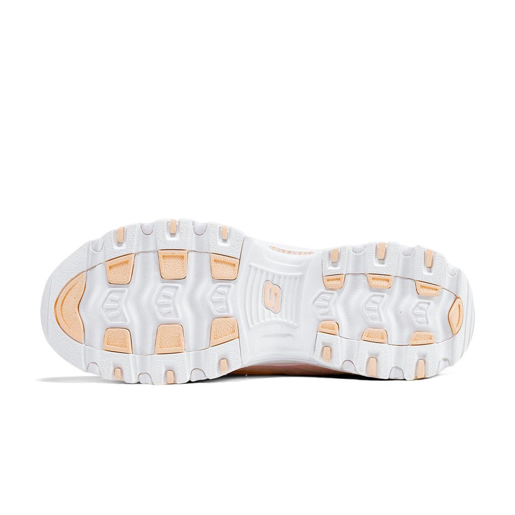 Skechers D'Lites 1.0 Textile, Synthetic Leather Abrasion Resistant Low Top Casual Shoes Women's White 150535-WHT
