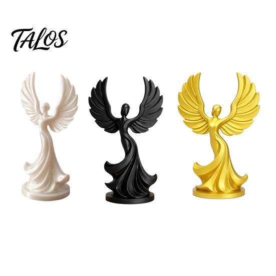 Small Angel Statue 3D Printed Dancing Figurine, Modern Winged Women Statue, Collectible Decorative Sculpture for Living Room, Bedroom, Bookshelf