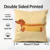 Cute Dachshund Cushion Cover Plush Fabric Soft Double-Sided Printed Sofa Warm Winter Home Child Gift Pillow Case
