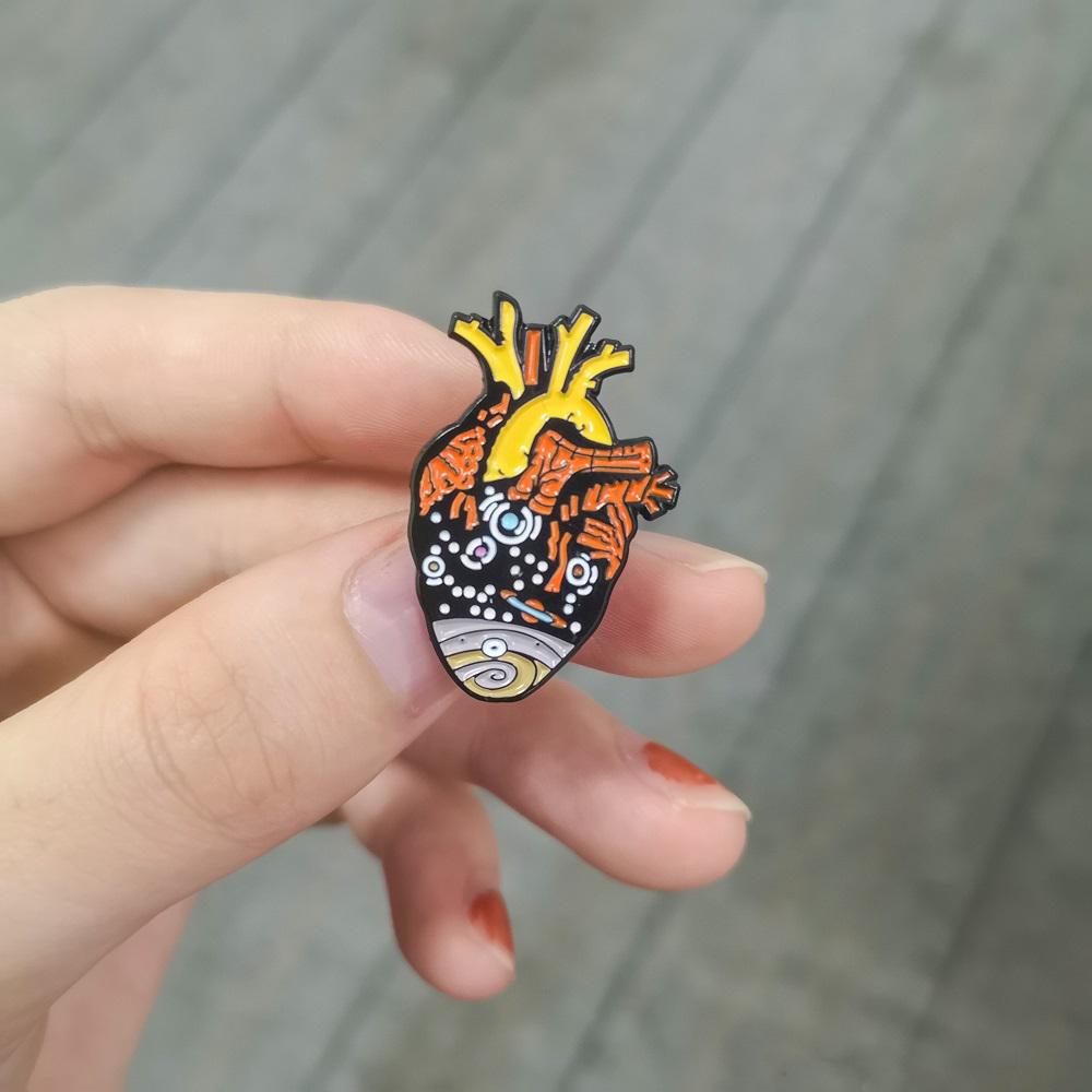Buy 12PCS Anatomical Heart Enamel Pins Medical Anatomy Brooch Gift