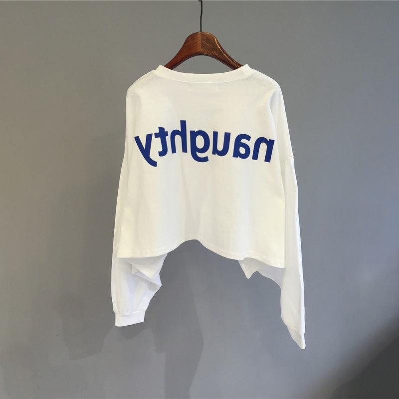 Women's Korean Style Cotton-Blend Crew Neck Sweatshirt - Spring/Autumn