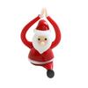 Yousheng Santa Claus Yoga Glass Ornament Desktop Art Figurine Healthy Humorous Holiday Decor Glass Art Ornament