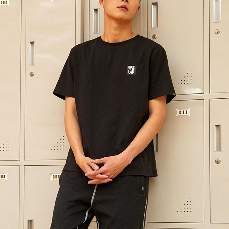 Vans Bagua Pattern Letter Print Loose Short Sleeve T-Shirt Unisex Tops Black VN0A5HAIBLK