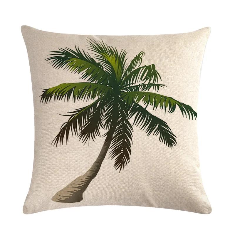 Tropical Rain Forest Banana Tree Coconut Tree Linen Pillowcase Office Sofa Leisure Decoration Cushion Cover