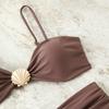 Swimsuit Feminine Solid Color Suspender Tube Top Bikini Beach Vacation Women