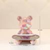 Ceramic Geometric Bear Ornament Coin Bank Home Living Room Desktop Remote Control Key Storage Tray Decorative Statue Gift