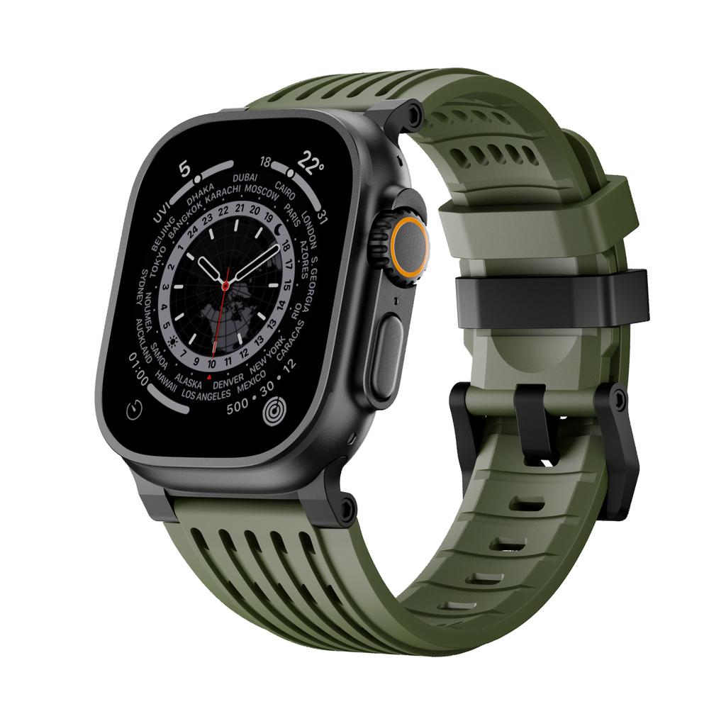 Sports Silicone Bracele For Apple Watch Ultra 4 49mm Series 11 10 46mm 45mm 44mm 42mm Luxury Business Strap for Iwatch 9 8 7 6 5 SE3 Ultra3