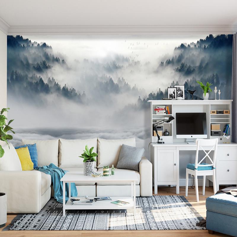 3D Wallpaper Modern Fog Forest Wolf Animal Photo Murals Living Room Bedroom Home Decor Wall Paper For Walls 3 D Papel De Parede
