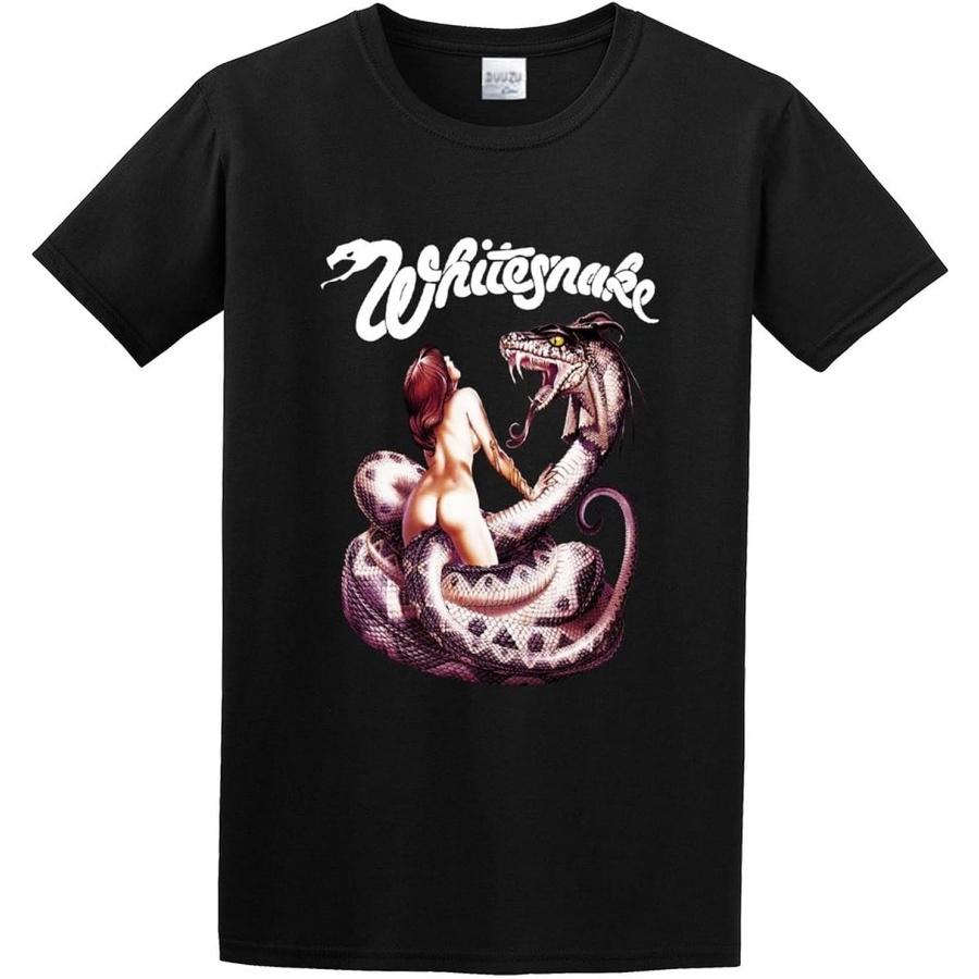 DALIBANG White Snake Whitesnake Band Legend Unisex 100% Cotton Short-Sleeve T-Shirts Black S