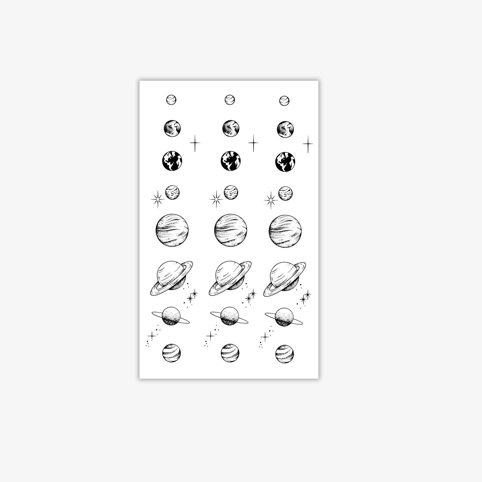 

Solar System Planet Tattoo Sticker Waterproof And Long-Lasting Women S Big Arm High-End Simulation Tattoo 9*15