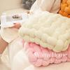 Cream Knit Throw Pillow, Decorative Sofa Cushion for Living Room, Bedroom, or Office