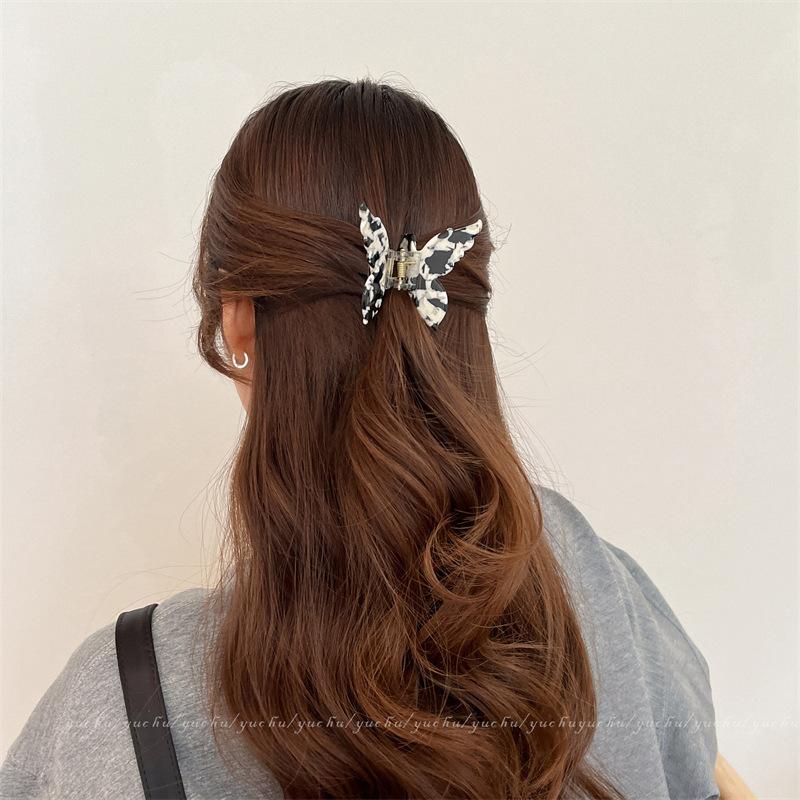 Wysokiej Jakości Damskie Acetatowe Kolorowe Motylkowe Klamry Eleganckie Ozdobne Wsuwki Długo Trzymająca Opaska Akcesoria do Włosów