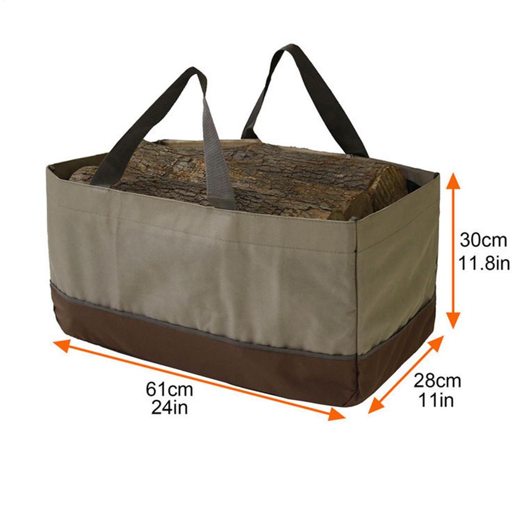 Firewood Tote Waterproof Log Sling With Handle Large Capacity Oxford Cloth Firewood Carry Bag For Fireplace Camping Cabin