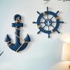 Mediterranean Style Wooden Ship Rudder / Anchor Decorative Hanging Piece - Ocean Theme Room Wall Decor Photo Wall Accessories