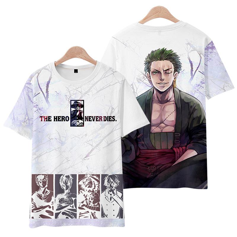 15 barev ONE PIECE Anime Dámská Pánská trička Anime Tričko Kreslený potisk O-výstřih Nadměrná velikost Krátký rukáv Móda Pánské oblečení Streetwear
